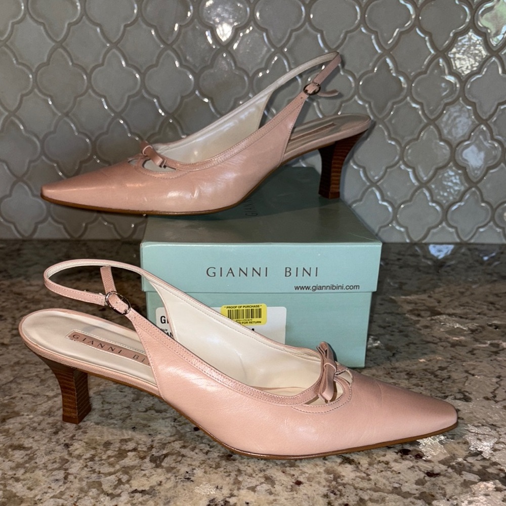 Gianni Bini Diana Pink Patent Slingback Heels